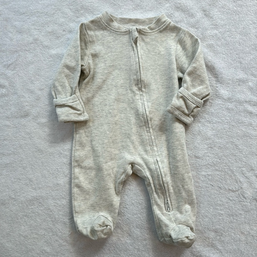 Aablexema Organic Cotton Footie - Light Gray - NB